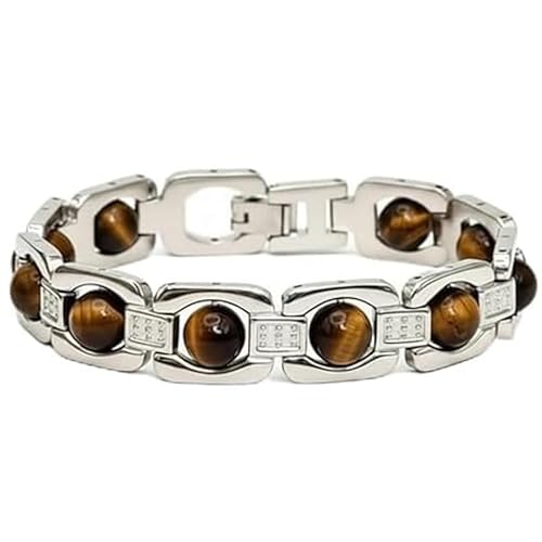 Arihant Gems & Jewels® Tiger Eye Bracelet for Men & Women | Natural Tiger Eye Stone Healing Bracelet | Wealth, Protection & Confidence Crystal | 8mm Beaded Stretch Bracelet for Unisex.